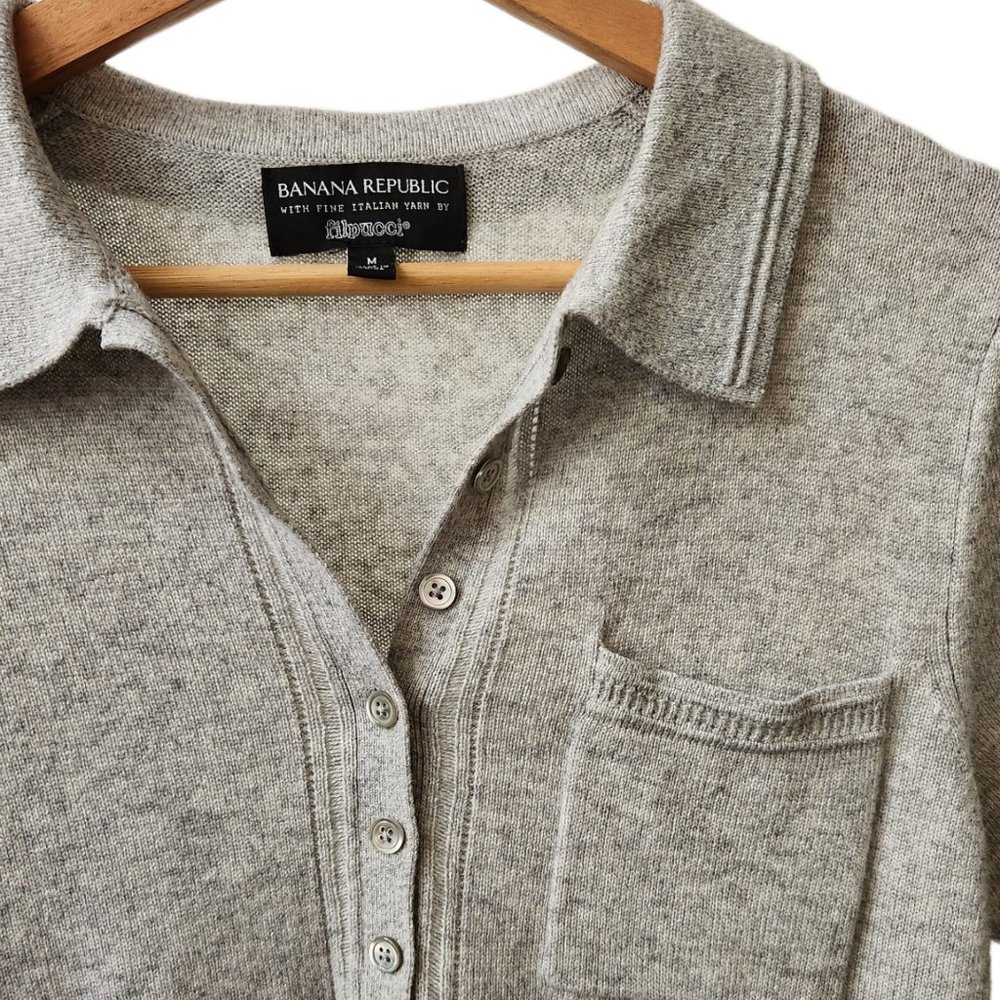 Banana Republic x Filpucci Cashmere Italian Wool Polo Sweater